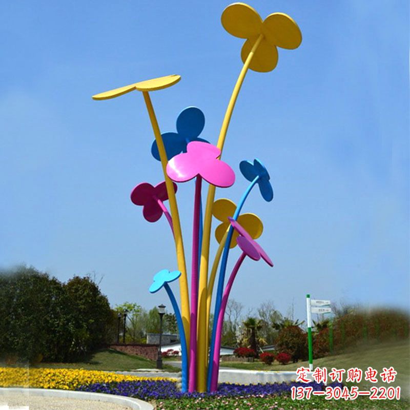 公园不锈钢大型小花景观树雕塑
