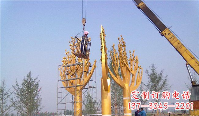 公园不锈钢发财树雕塑