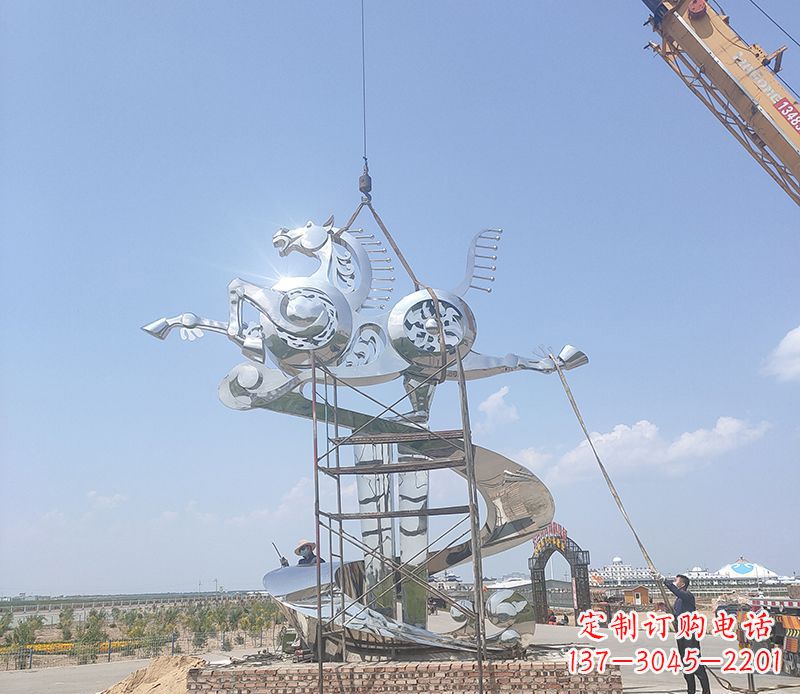 公园不锈钢飞马景观雕塑