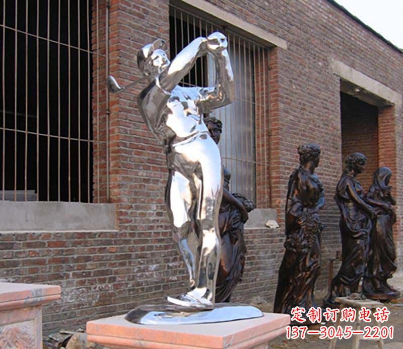 优雅运动——中领雕塑不锈钢高尔夫运动雕塑 优雅运动——中领雕塑不锈钢高尔夫运动雕塑