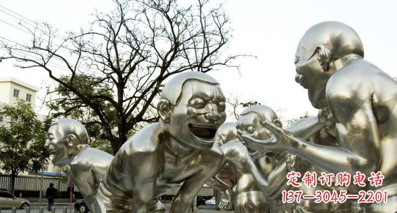 公园不锈钢哈哈大笑人物雕塑