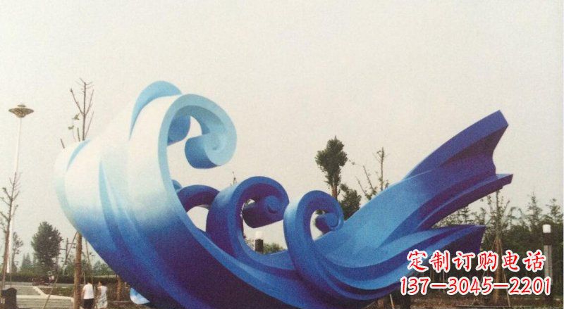 公园不锈钢海浪雕塑