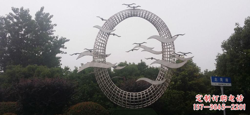 圆环雕塑 - 公园/不锈钢/海鸥/圆环 圆环雕塑 - 公园/不锈钢/海鸥/圆环