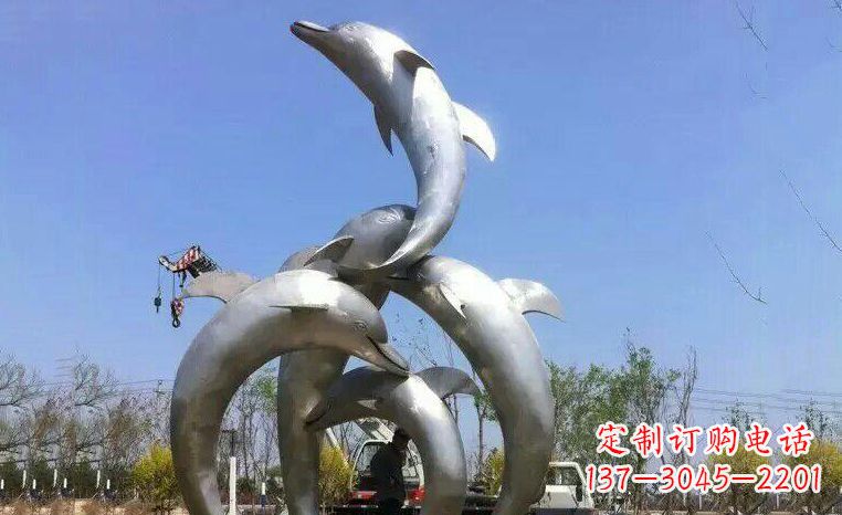 海豚雕塑 - 公园/不锈钢/海豚/嬉戏 海豚雕塑 - 公园/不锈钢/海豚/嬉戏