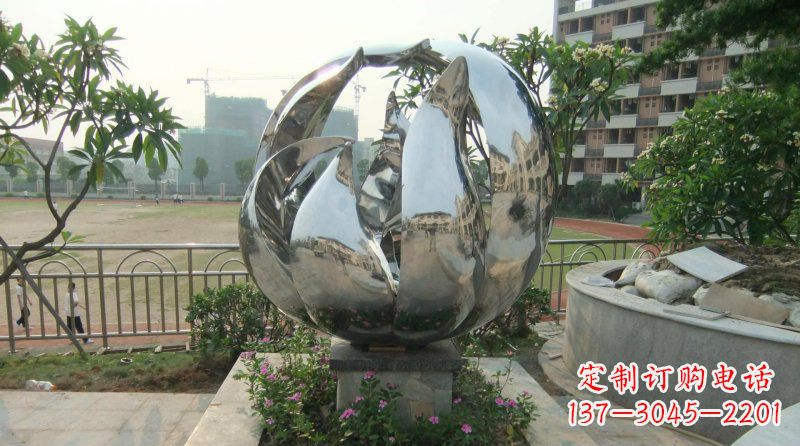 公园不锈钢含苞待放的花朵雕塑 (2)