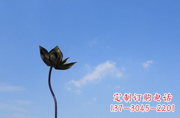 公园不锈钢荷花景观雕塑 (2)