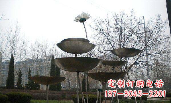 公园不锈钢荷花景观雕塑
