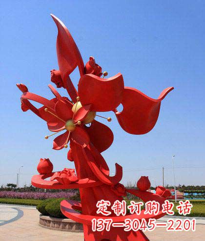 公园不锈钢花朵景观雕塑