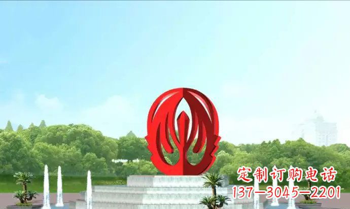 公园不锈钢花蕾雕塑
