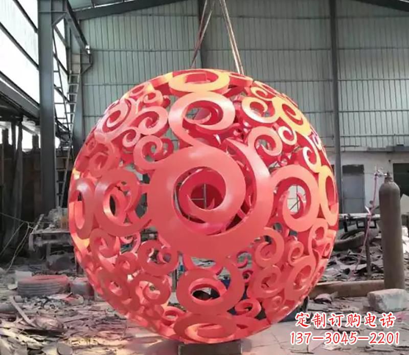 公园不锈钢花球景观雕塑2
