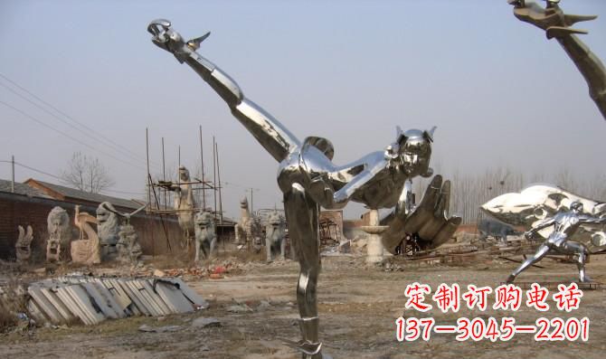 公园不锈钢花样滑冰人物雕塑