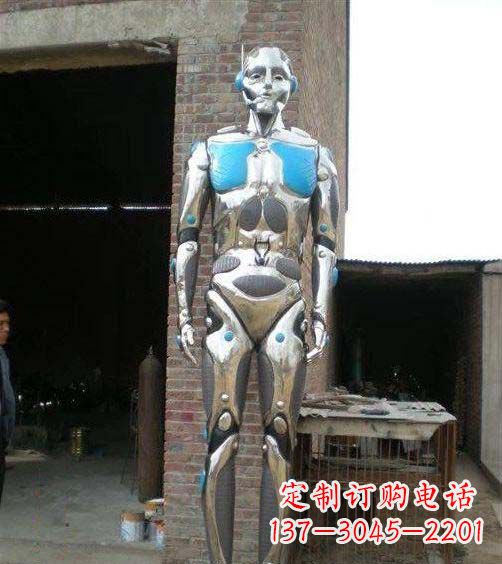 公园不锈钢机器人物雕塑
