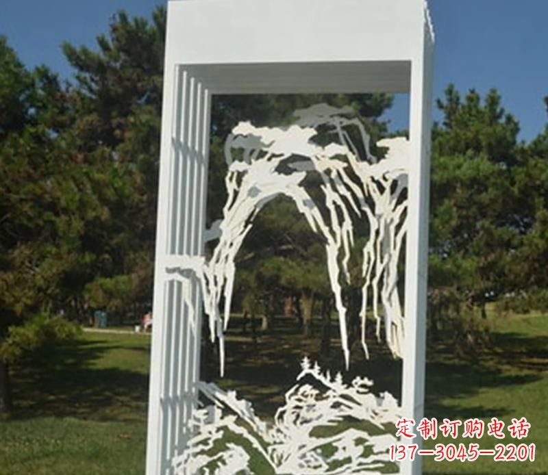 公园不锈钢剪纸摆件雕塑