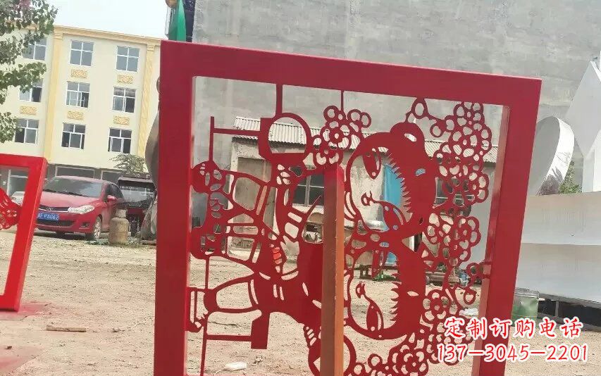 公园不锈钢剪纸雕塑 (2)