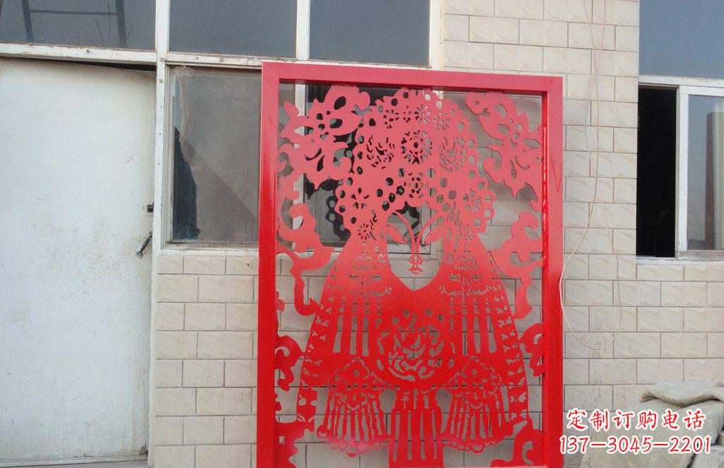 公园不锈钢剪纸脸谱造型雕塑