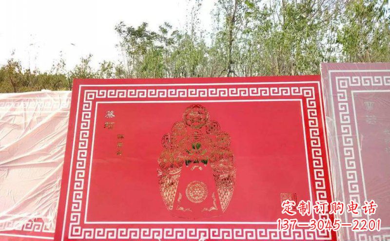 公园不锈钢剪纸脸谱景观雕塑