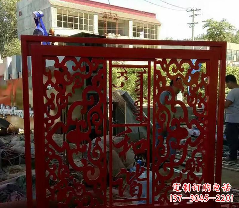 公园不锈钢剪纸门窗雕塑