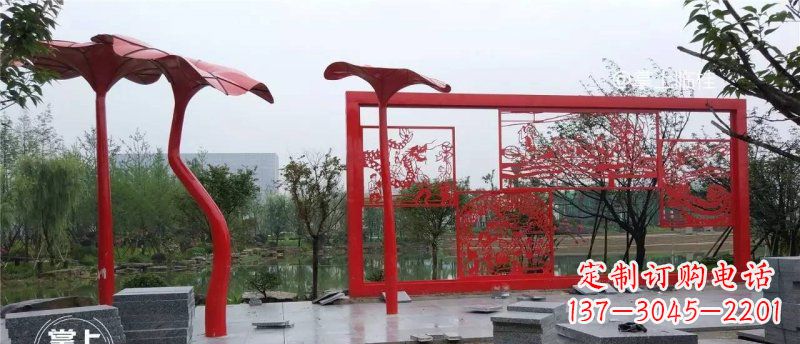 剪纸雕塑 - 公园/不锈钢/剪纸/龙凤 剪纸雕塑 - 公园/不锈钢/剪纸/龙凤