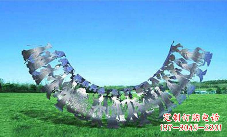 公园不锈钢剪纸人物雕塑1