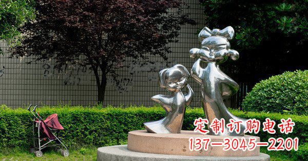 公园不锈钢姐妹人物雕塑