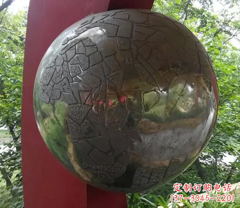 公园不锈钢金属球景观雕塑