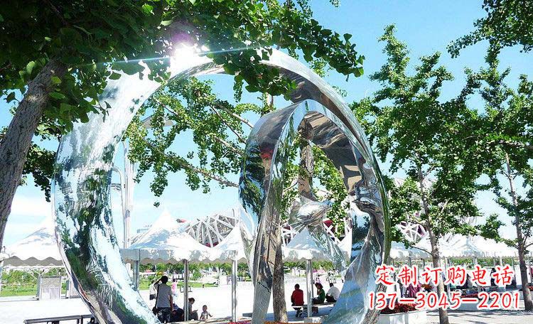 公园不锈钢景观圆环雕塑