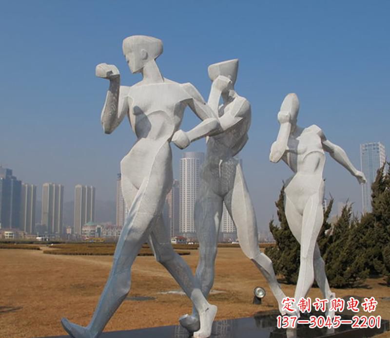 公园不锈钢竞走运动雕塑2