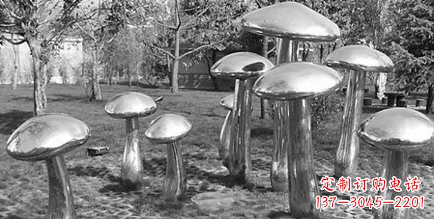 公园不锈钢镜面蘑菇景观雕塑