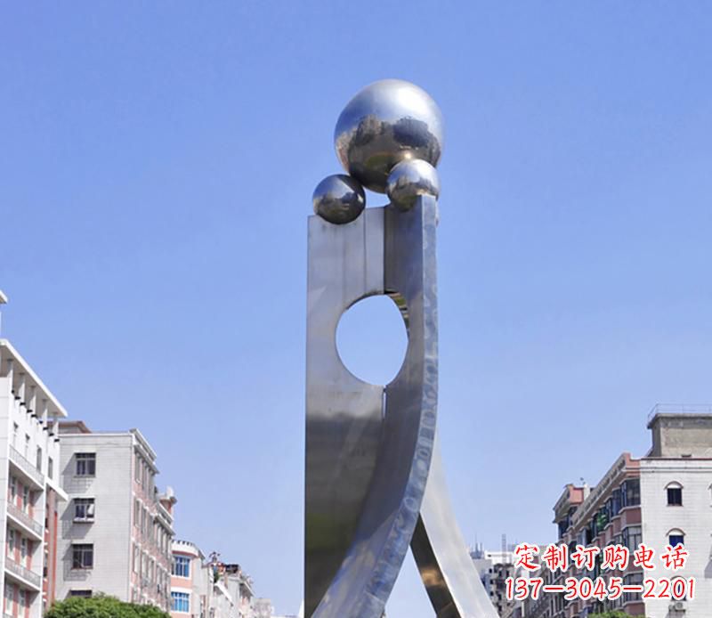公园不锈钢空心抽象雕塑