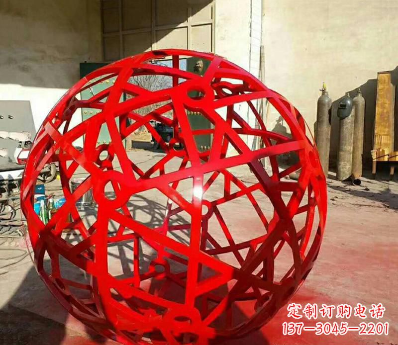 公园不锈钢空缕球景观雕塑