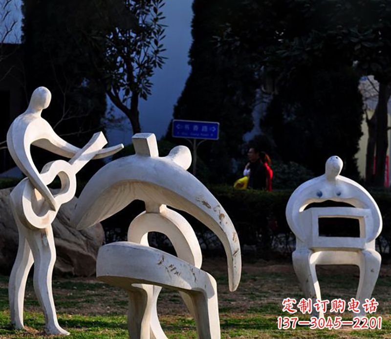 公园不锈钢乐队抽象人物雕塑