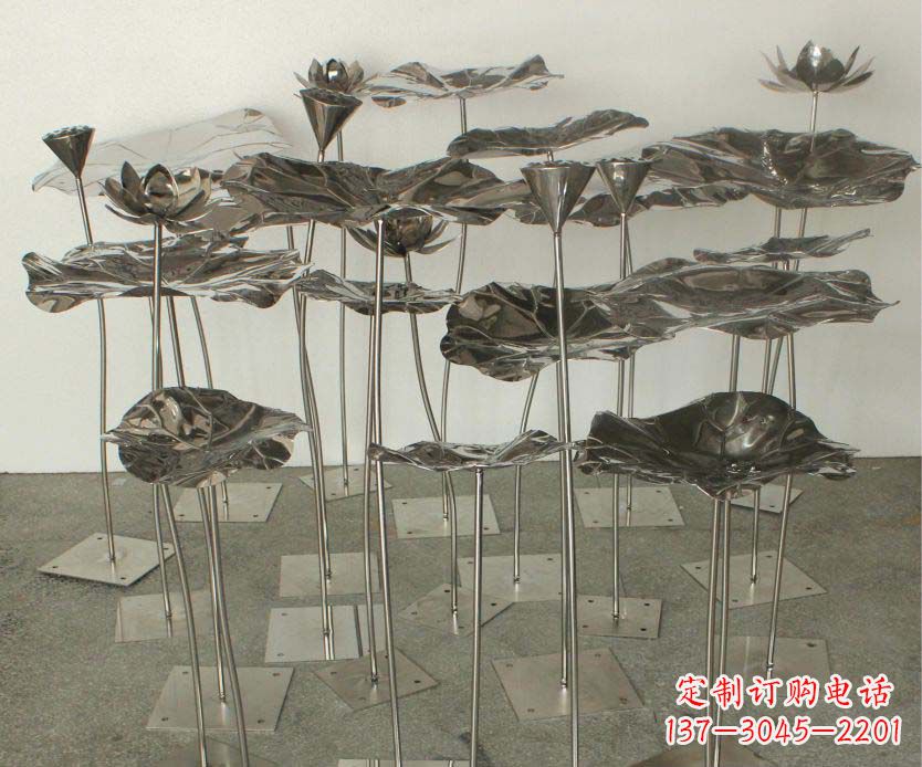 精美装饰不锈钢莲叶雕塑 精美装饰不锈钢莲叶雕塑