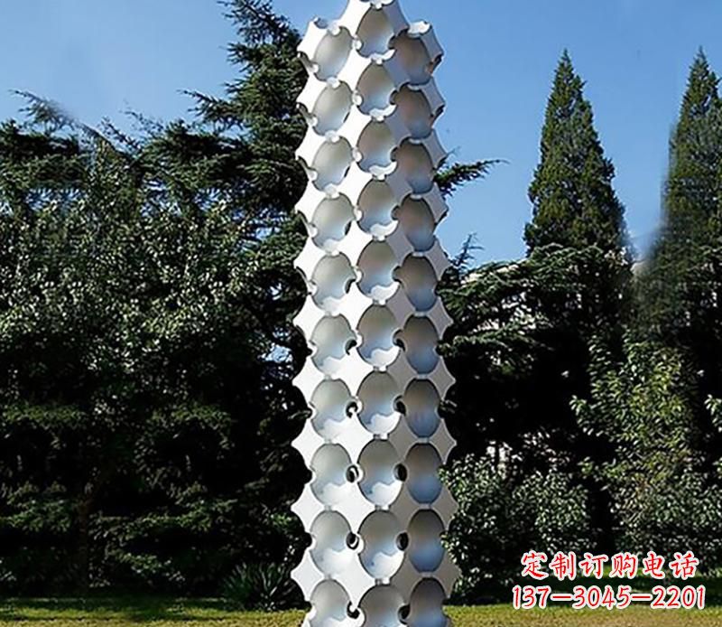 公园不锈钢立柱抽象雕塑