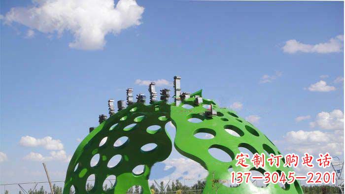 公园不锈钢镂空半圆拱门雕塑
