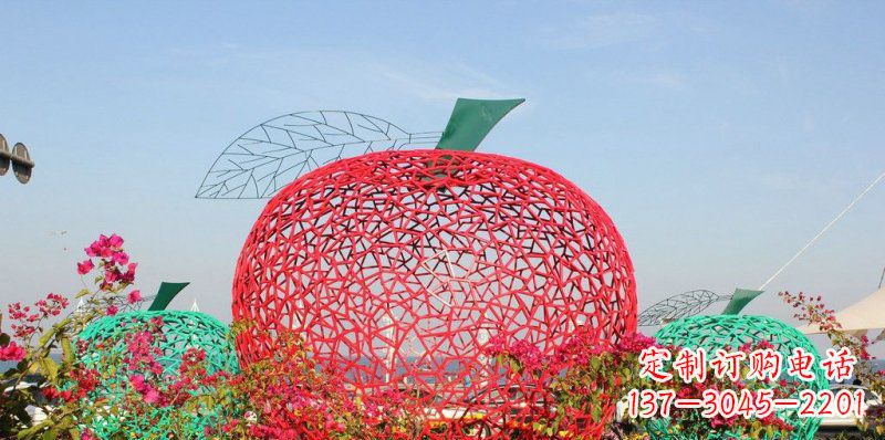 公园/不锈钢/镂空/苹果/景观-公园不锈钢镂空苹果景观雕塑 公园/不锈钢/镂空/苹果/景观-公园不锈钢镂空苹果景观雕塑