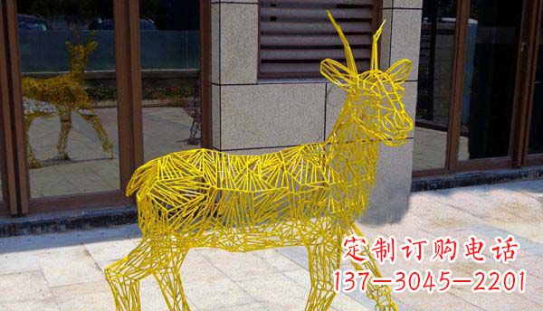 公园不锈钢镂空小鹿雕塑
