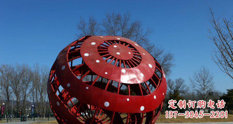 公园不锈钢镂空圆球雕塑