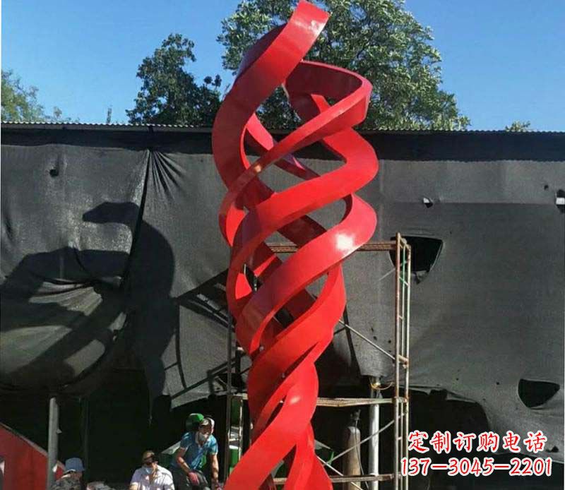 高端不锈钢螺旋飘带景观雕塑 高端不锈钢螺旋飘带景观雕塑