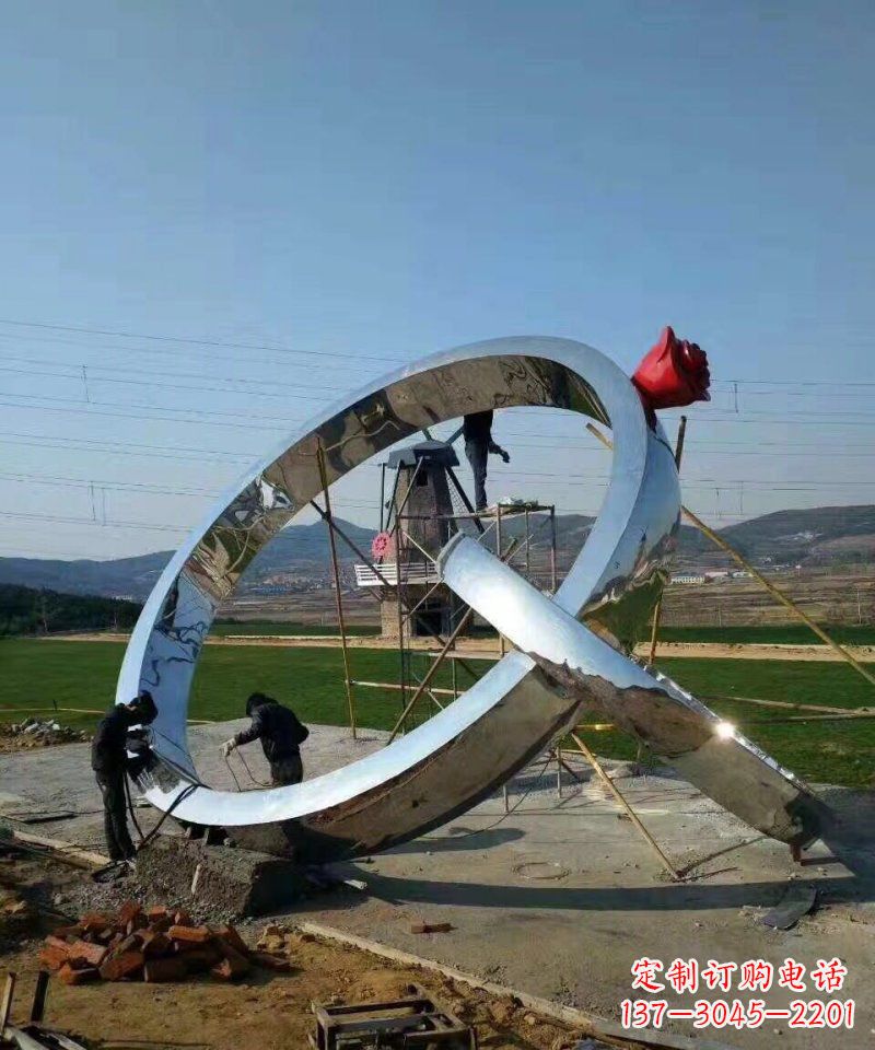公园/不锈钢/玫瑰/景观-公园不锈钢玫瑰对戒景观雕塑 (2) 公园/不锈钢/玫瑰/景观-公园不锈钢玫瑰对戒景观雕塑 (2)