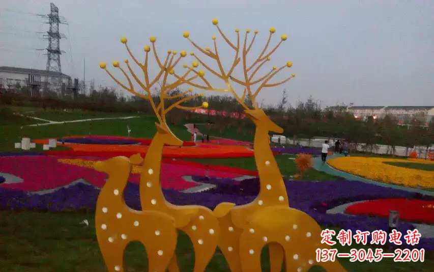 不锈钢美陈动物鹿雕塑 不锈钢美陈动物鹿雕塑