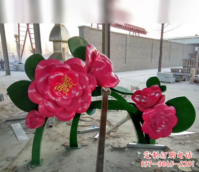 中领雕塑花朵般精美的不锈钢牡丹雕塑 中领雕塑花朵般精美的不锈钢牡丹雕塑