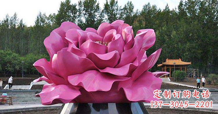 公园不锈钢牡丹花景观雕塑