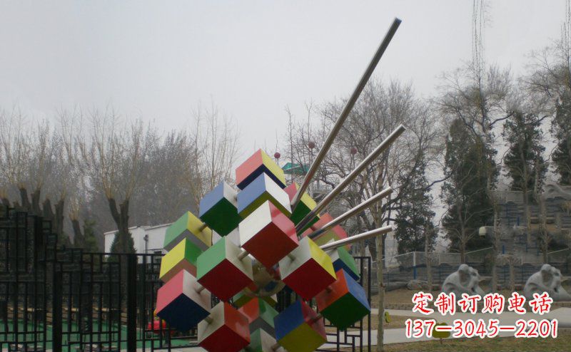 不锈钢魔方雕塑,玩转您的公园 不锈钢魔方雕塑,玩转您的公园