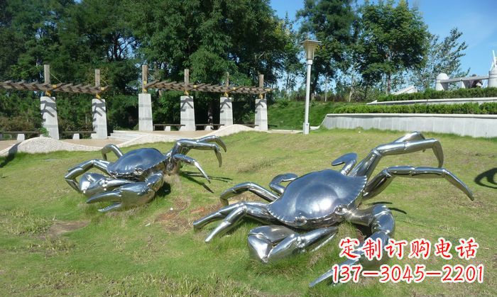 产品名称精美铸造不锈钢螃蟹雕塑 产品名称精美铸造不锈钢螃蟹雕塑