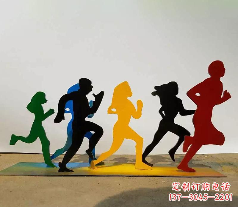 公园不锈钢跑步雕塑2
