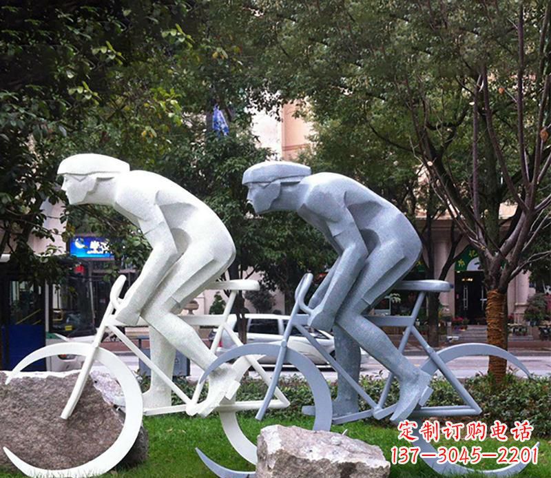 装饰型不锈钢骑自行车雕塑 装饰型不锈钢骑自行车雕塑