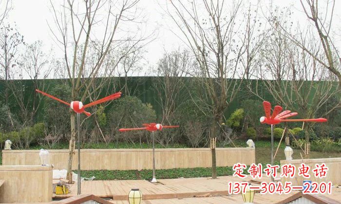 公园不锈钢蜻蜓雕塑 (2)