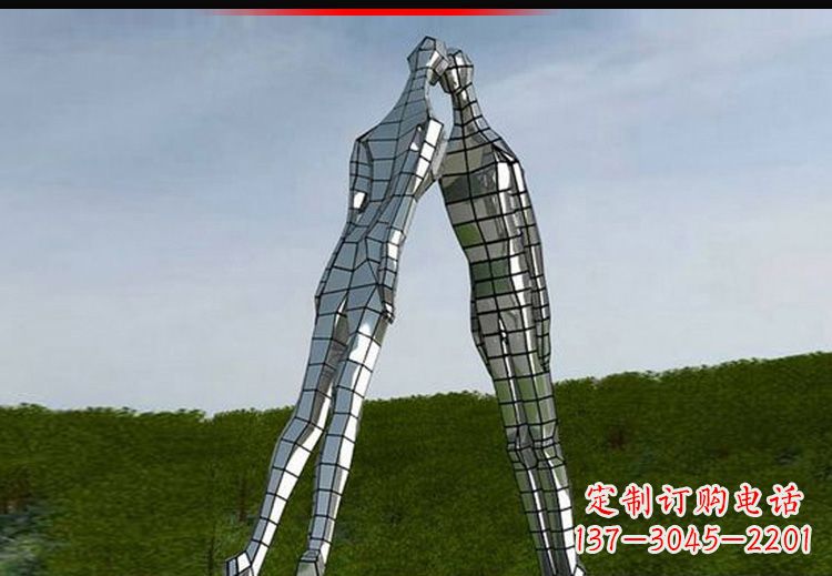公园不锈钢情侣人物雕塑