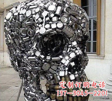 公园不锈钢水桶骷髅头雕塑