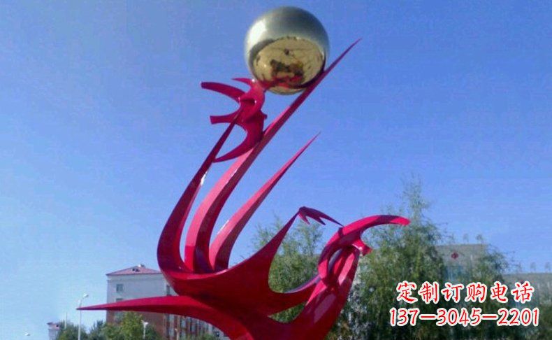 公园不锈钢腾飞雕塑